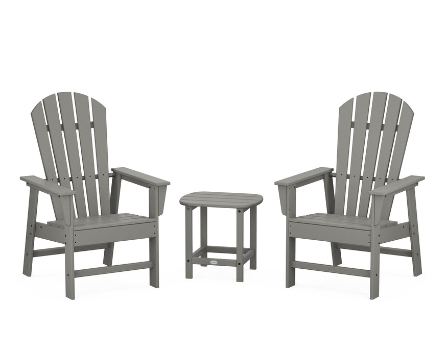 POLYWOOD South Beach Casual Chair 3-Piece Set with 18" South Beach Side Table in Slate Grey image