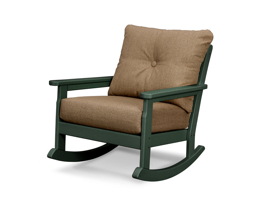 POLYWOOD Vineyard Deep Seating Rocking Chair in Green / Sesame