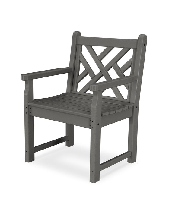 POLYWOOD Chippendale Garden Arm Chair in Slate Grey image