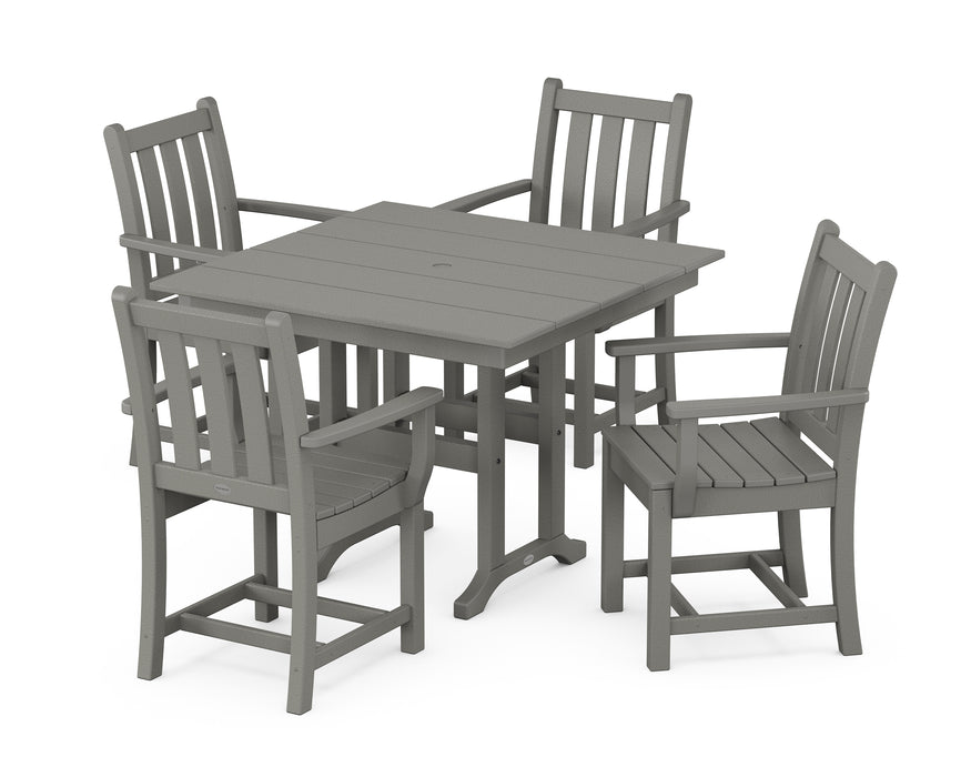 POLYWOOD Traditional Garden 5-Piece Farmhouse Dining Set in Slate Grey