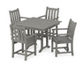 POLYWOOD Traditional Garden 5-Piece Farmhouse Dining Set in Slate Grey image