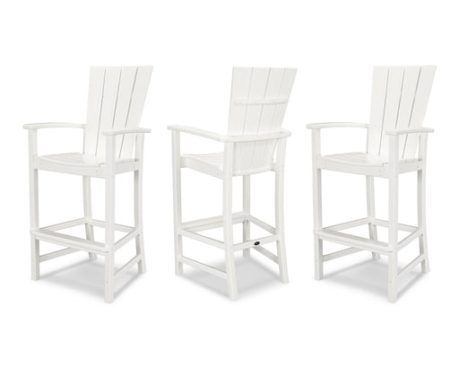 POLYWOOD Quattro 3-Piece Bar Set in White image