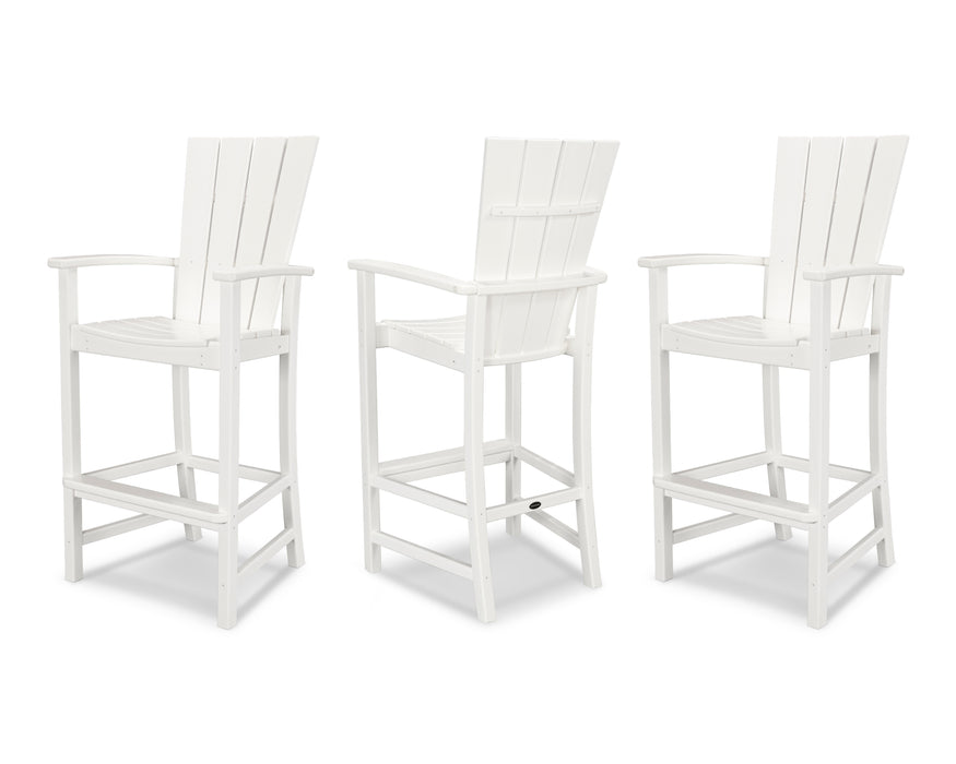 POLYWOOD Quattro 3-Piece Bar Set in White image