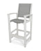 POLYWOOD Coastal Bar Chair in White / Metallic Sling image