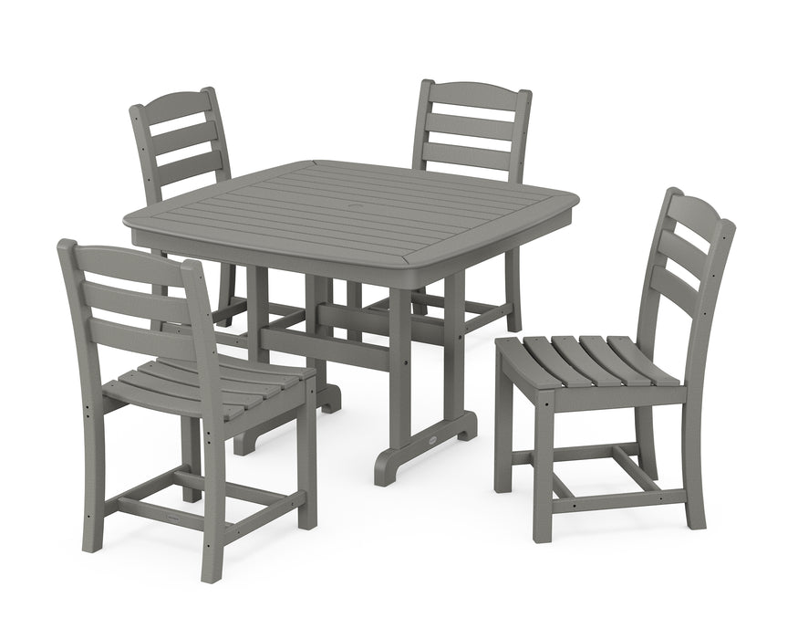 POLYWOOD La Casa Cafe Side Chair 5-Piece Dining Set with Trestle Legs in Slate Grey