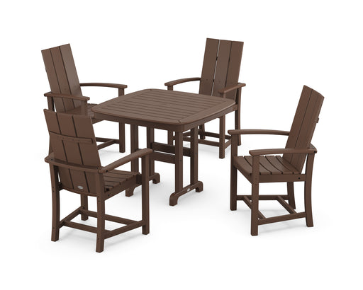 POLYWOOD Modern Adirondack 5-Piece Dining Set in Mahogany image