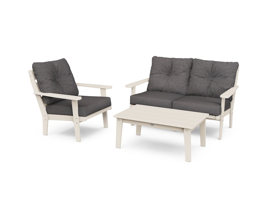 POLYWOOD Lakeside 3-Piece Deep Seating Set in Sand / Ash Charcoal image