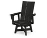 POLYWOOD Modern Curveback Adirondack Swivel Dining Chair in Black image