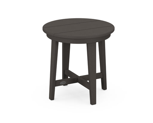 POLYWOOD Newport 19" Round End Table in Vintage Coffee image