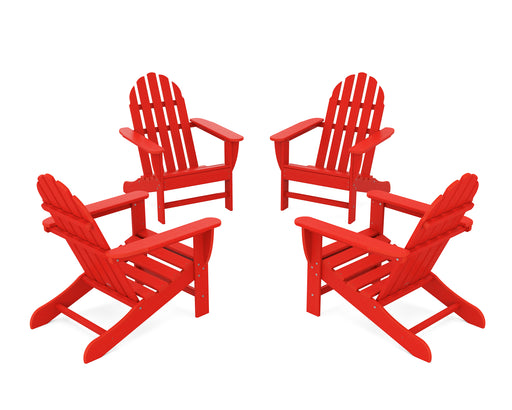 POLYWOOD 4-Piece Classic Adirondack Conversation Set in Sunset Red image