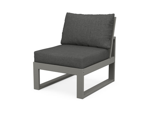 POLYWOOD Modular Armless Chair in Slate Grey / Spectrum Carbon image