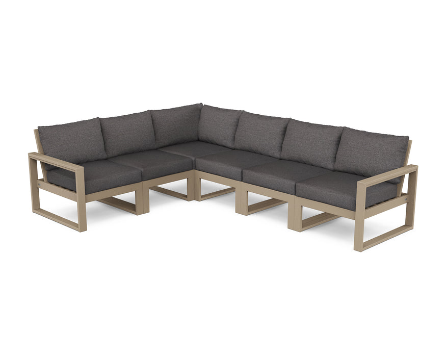 POLYWOOD EDGE 6-Piece Modular Deep Seating Set in Vintage Sahara / Ash Charcoal image