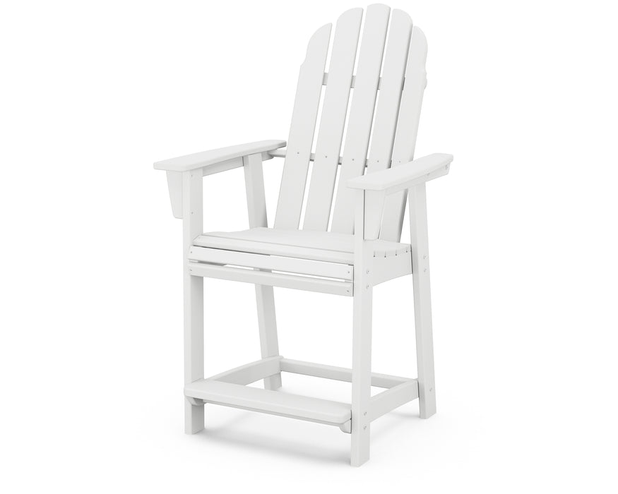 POLYWOOD Vineyard Curveback Adirondack Counter Chair in White