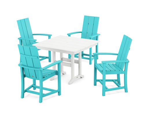 POLYWOOD Modern Adirondack 5-Piece Farmhouse Dining Set in Aruba image