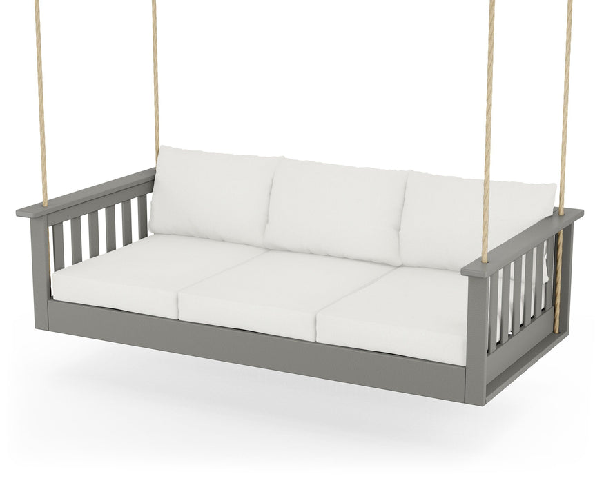 POLYWOOD Vineyard Daybed Swing in Slate Grey / Natural Linen