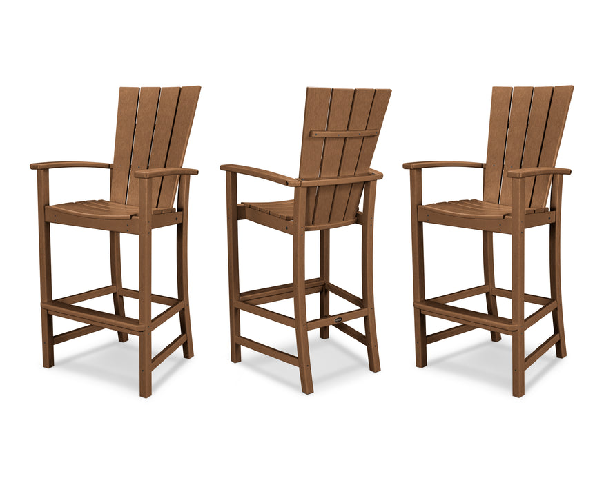 POLYWOOD Quattro 3-Piece Bar Set in Teak