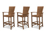 POLYWOOD Quattro 3-Piece Bar Set in Teak image