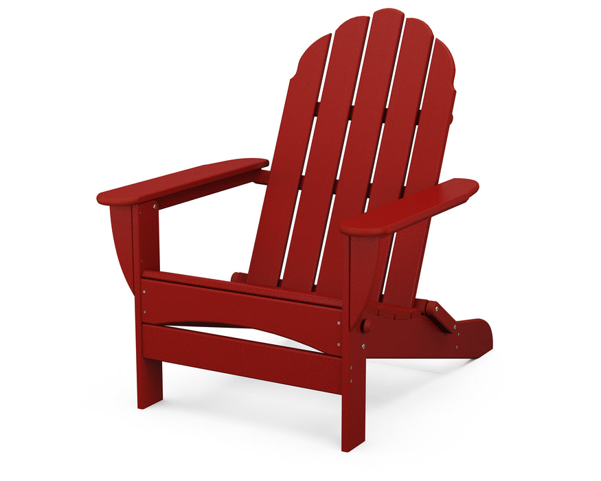 POLYWOOD Classic Oversized Folding Adirondack Chair in Crimson Red image