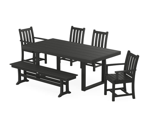 POLYWOOD Traditional Garden 6-Piece Dining Set in Black image