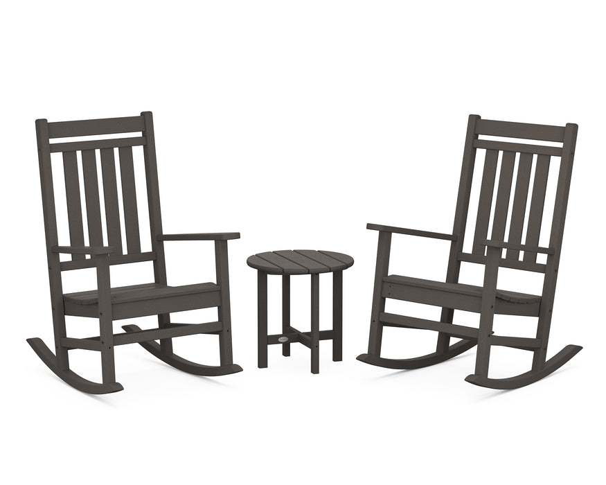 POLYWOOD Estate 3-Piece Rocking Chair Set in Vintage Coffee image