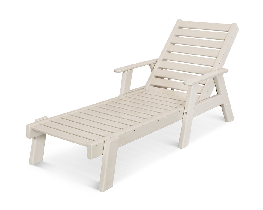 POLYWOOD Captain Chaise with Arms in Sand image