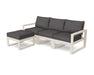 POLYWOOD EDGE 4-Piece Modular Deep Seating Set with Ottoman in Sand / Ash Charcoal image