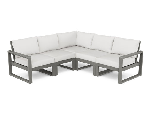 POLYWOOD EDGE 5-Piece Modular Deep Seating Set in Slate Grey / Natural Linen image