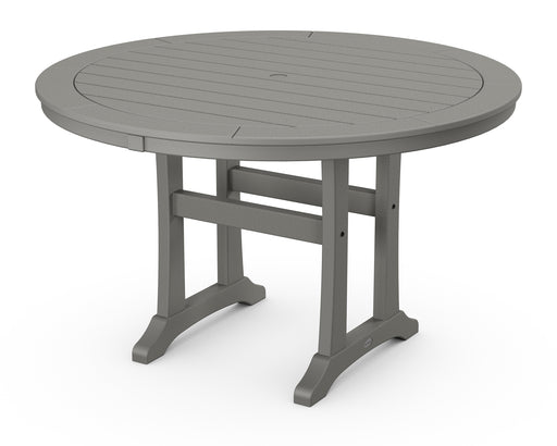 POLYWOOD Nautical Trestle 48" Round Dining Table in Slate Grey image