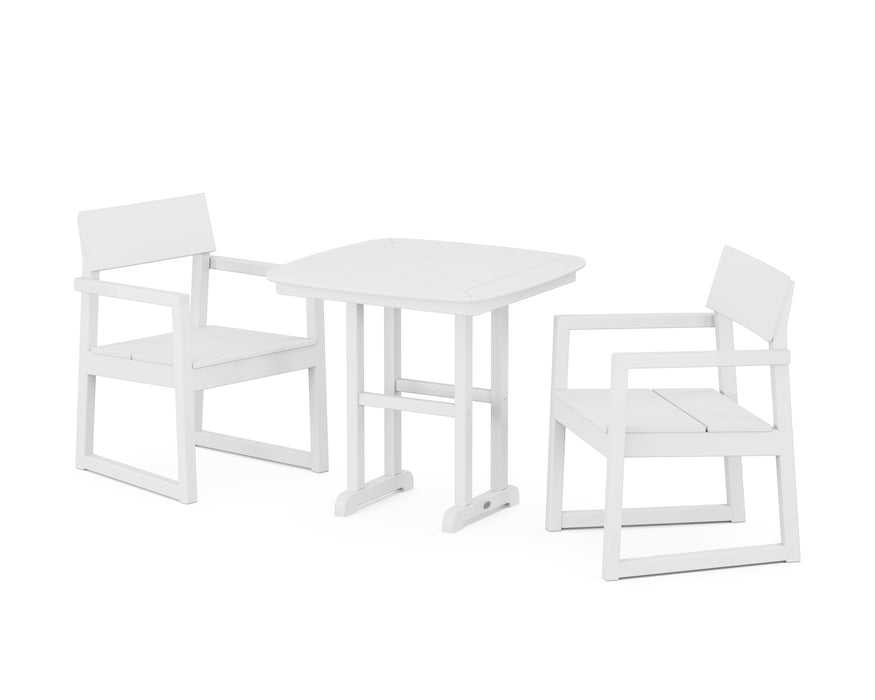 POLYWOOD EDGE 3-Piece Dining Set in White image