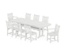 POLYWOOD Traditional Garden 9-Piece Dining Set with Trestle Legs in White image