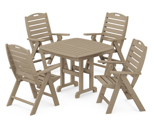 POLYWOOD Nautical Highback Chair 5-Piece Dining Set in Vintage Sahara image