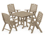 POLYWOOD Nautical Highback Chair 5-Piece Dining Set in Vintage Sahara image