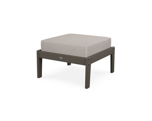 POLYWOOD Lakeside Deep Seating Ottoman in Vintage Coffee / Weathered Tweed image