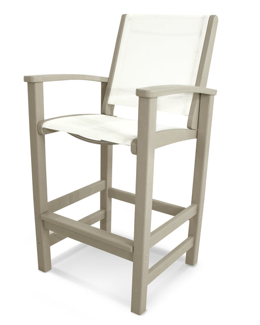 POLYWOOD Coastal Bar Chair in Sand / White Sling image