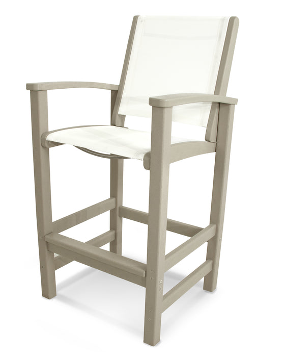 POLYWOOD Coastal Bar Chair in Sand / White Sling image