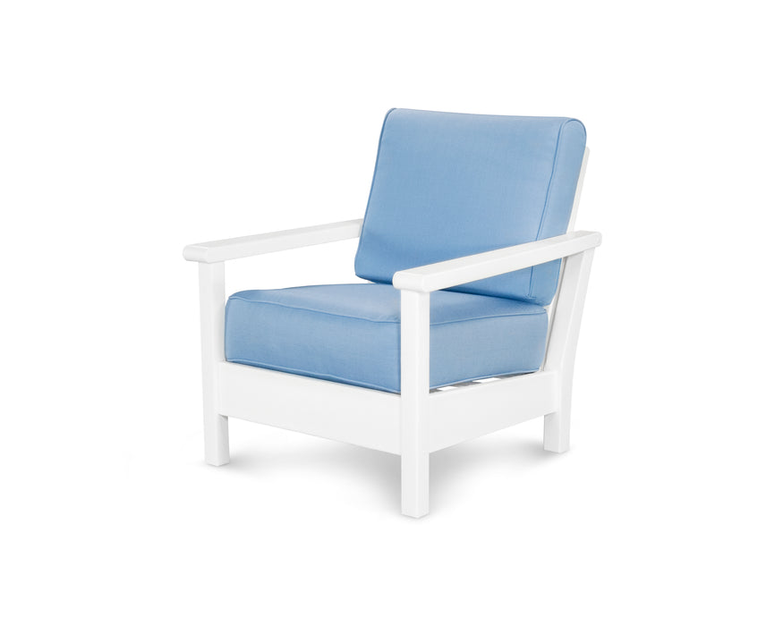 POLYWOOD Harbour Deep Seating Chair in White / Air Blue