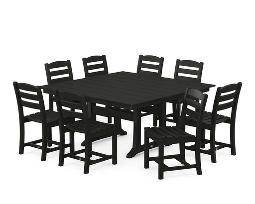 POLYWOOD La Casa Cafe 9-Piece Farmhouse Trestle Dining Set in Black image