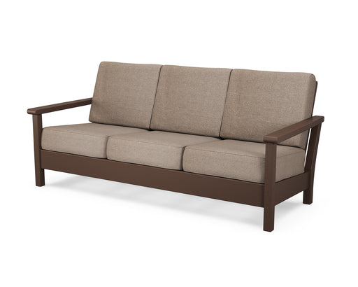 POLYWOOD Harbour Deep Seating Sofa in Mahogany / Spiced Burlap image