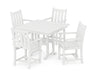 POLYWOOD Traditional Garden 5-Piece Farmhouse Dining Set in White image