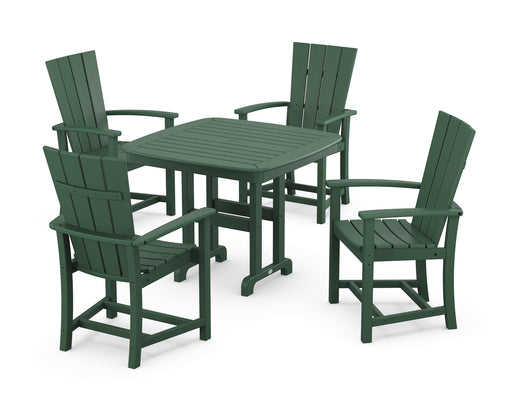 POLYWOOD Quattro 5-Piece Dining Set in Green image