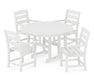 POLYWOOD Lakeside 5-Piece Round Farmhouse Dining Set in White image