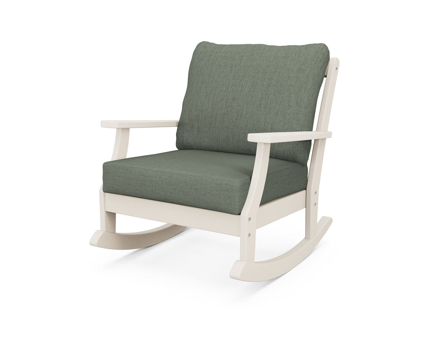 POLYWOOD Braxton Deep Seating Rocking Chair in Sand / Cast Sage image