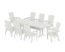 POLYWOOD Modern Curveback Adirondack 9-Piece Dining Set with Trestle Legs in Vintage White image