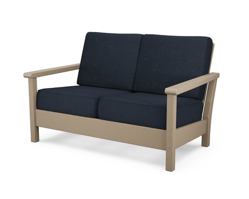 POLYWOOD Harbour Deep Seating Loveseat in Vintage Sahara / Marine Indigo image