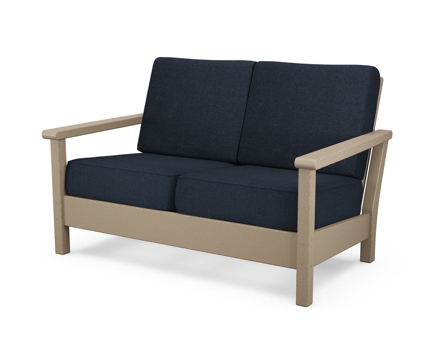 POLYWOOD Harbour Deep Seating Loveseat in Vintage Sahara / Marine Indigo image