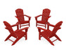 POLYWOOD Nautical 4-Piece Adirondack Conversation Set in Crimson Red image