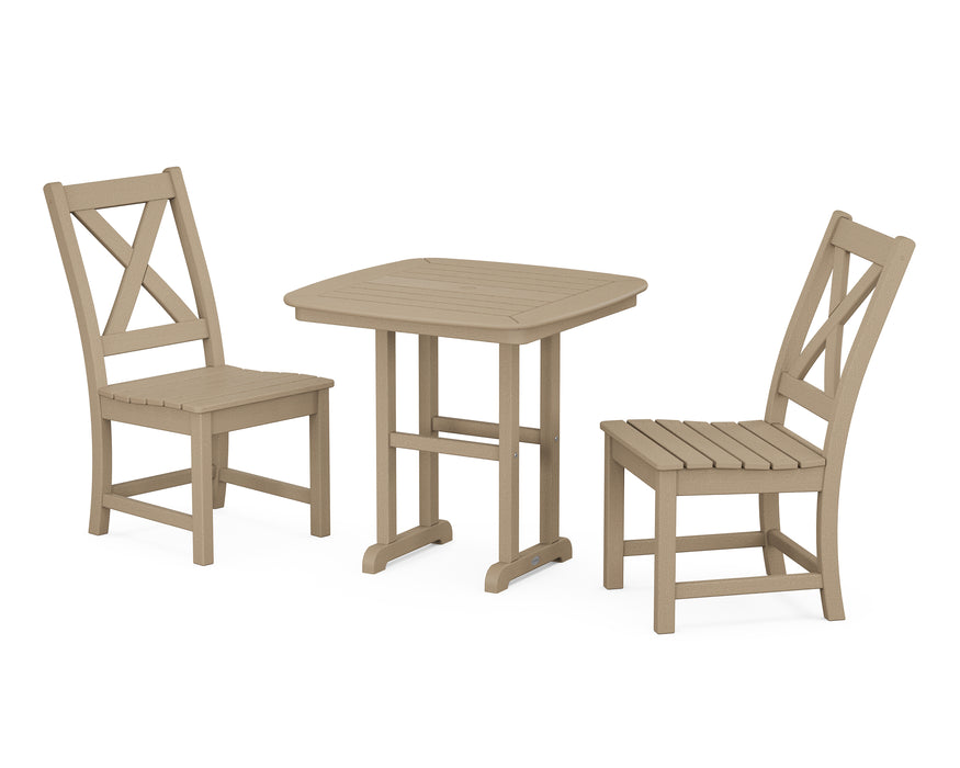 POLYWOOD Braxton Side Chair 3-Piece Dining Set in Vintage Sahara