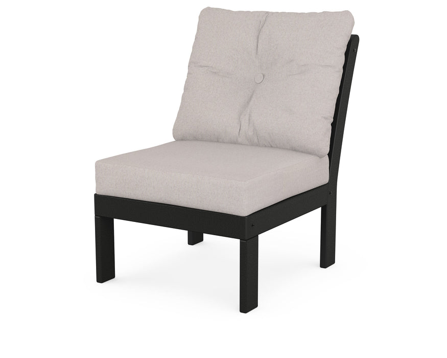 POLYWOOD Vineyard Modular Armless Chair in Black / Dune Burlap