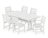 POLYWOOD Lakeside 7-Piece Farmhouse Trestle Dining Set in White image
