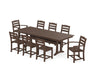 POLYWOOD La Casa Cafe 9-Piece Farmhouse Dining Set with Trestle Legs in Mahogany image
